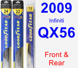 Front & Rear Wiper Blade Pack for 2009 Infiniti QX56 - Hybrid