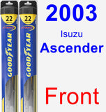 Front Wiper Blade Pack for 2003 Isuzu Ascender - Hybrid