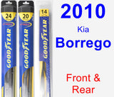 Front & Rear Wiper Blade Pack for 2010 Kia Borrego - Hybrid