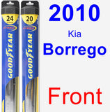 Front Wiper Blade Pack for 2010 Kia Borrego - Hybrid