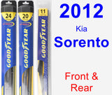 Front & Rear Wiper Blade Pack for 2012 Kia Sorento - Hybrid
