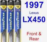 Front & Rear Wiper Blade Pack for 1997 Lexus LX450 - Hybrid