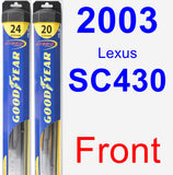 Front Wiper Blade Pack for 2003 Lexus SC430 - Hybrid