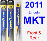 Front & Rear Wiper Blade Pack for 2011 Lincoln MKT - Hybrid
