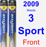 Front Wiper Blade Pack for 2009 Mazda 3 Sport - Hybrid