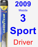 Driver Wiper Blade for 2009 Mazda 3 Sport - Hybrid