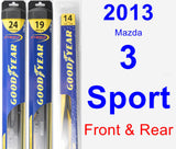 Front & Rear Wiper Blade Pack for 2013 Mazda 3 Sport - Hybrid