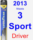 Driver Wiper Blade for 2013 Mazda 3 Sport - Hybrid
