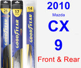 Front & Rear Wiper Blade Pack for 2010 Mazda CX-9 - Hybrid