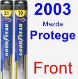 Front Wiper Blade Pack for 2003 Mazda Protege - Hybrid
