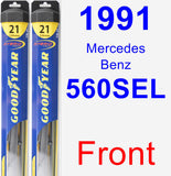 Front Wiper Blade Pack for 1991 Mercedes-Benz 560SEL - Hybrid