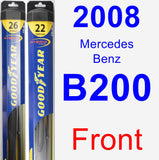 Front Wiper Blade Pack for 2008 Mercedes-Benz B200 - Hybrid