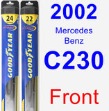 Front Wiper Blade Pack for 2002 Mercedes-Benz C230 - Hybrid