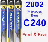 Front & Rear Wiper Blade Pack for 2002 Mercedes-Benz C240 - Hybrid
