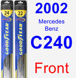 Front Wiper Blade Pack for 2002 Mercedes-Benz C240 - Hybrid