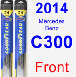 Front Wiper Blade Pack for 2014 Mercedes-Benz C300 - Hybrid