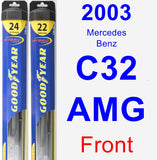 Front Wiper Blade Pack for 2003 Mercedes-Benz C32 AMG - Hybrid