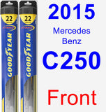 Front Wiper Blade Pack for 2015 Mercedes-Benz C250 - Hybrid