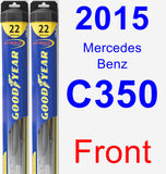 Front Wiper Blade Pack for 2015 Mercedes-Benz C350 - Hybrid