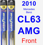 Front Wiper Blade Pack for 2010 Mercedes-Benz CL63 AMG - Hybrid
