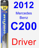 Driver Wiper Blade for 2012 Mercedes-Benz C200 - Hybrid