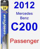 Passenger Wiper Blade for 2012 Mercedes-Benz C200 - Hybrid