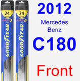 Front Wiper Blade Pack for 2012 Mercedes-Benz C180 - Hybrid