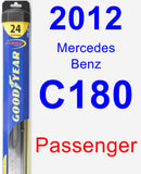 Passenger Wiper Blade for 2012 Mercedes-Benz C180 - Hybrid