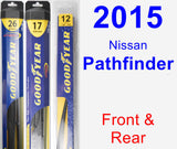 Front & Rear Wiper Blade Pack for 2015 Nissan Pathfinder - Hybrid