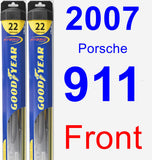 Front Wiper Blade Pack for 2007 Porsche 911 - Hybrid