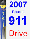 Driver Wiper Blade for 2007 Porsche 911 - Hybrid