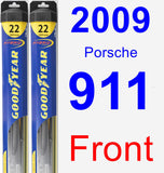 Front Wiper Blade Pack for 2009 Porsche 911 - Hybrid