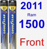 Front Wiper Blade Pack for 2011 Ram 1500 - Hybrid