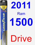 Driver Wiper Blade for 2011 Ram 1500 - Hybrid