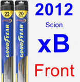 Front Wiper Blade Pack for 2012 Scion xB - Hybrid