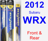 Front & Rear Wiper Blade Pack for 2012 Subaru WRX - Hybrid