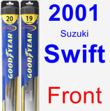 Front Wiper Blade Pack for 2001 Suzuki Swift - Hybrid