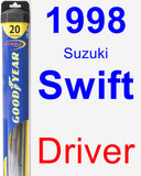 Driver Wiper Blade for 1998 Suzuki Swift - Hybrid