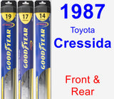Front & Rear Wiper Blade Pack for 1987 Toyota Cressida - Hybrid