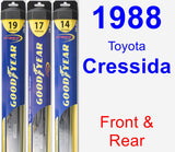 Front & Rear Wiper Blade Pack for 1988 Toyota Cressida - Hybrid