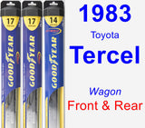 Front & Rear Wiper Blade Pack for 1983 Toyota Tercel - Hybrid