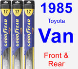 Front & Rear Wiper Blade Pack for 1985 Toyota Van - Hybrid