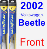 Front Wiper Blade Pack for 2002 Volkswagen Beetle - Hybrid