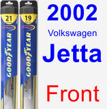 Front Wiper Blade Pack for 2002 Volkswagen Jetta - Hybrid