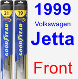 Front Wiper Blade Pack for 1999 Volkswagen Jetta - Hybrid