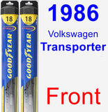 Front Wiper Blade Pack for 1986 Volkswagen Transporter - Hybrid
