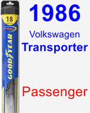 Passenger Wiper Blade for 1986 Volkswagen Transporter - Hybrid