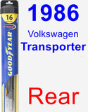 Rear Wiper Blade for 1986 Volkswagen Transporter - Hybrid