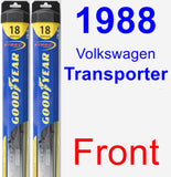 Front Wiper Blade Pack for 1988 Volkswagen Transporter - Hybrid