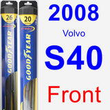 Front Wiper Blade Pack for 2008 Volvo S40 - Hybrid